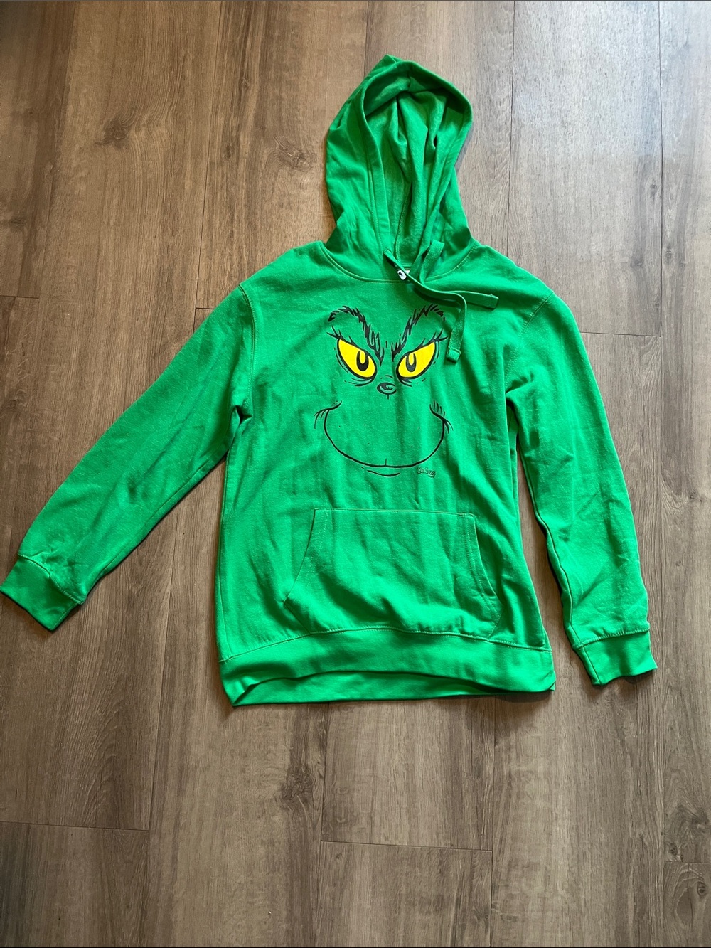 Green Graphic Zip-Up Hoodie Sweater with Face Motif